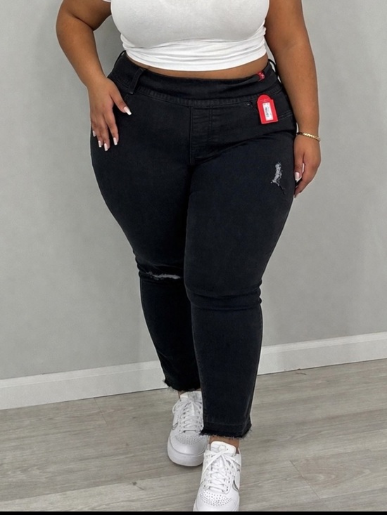 SPANX Pants - Spanx Distressed Skinny Jeans‎ Pull On Women’s 1X Black Stretch 20213P